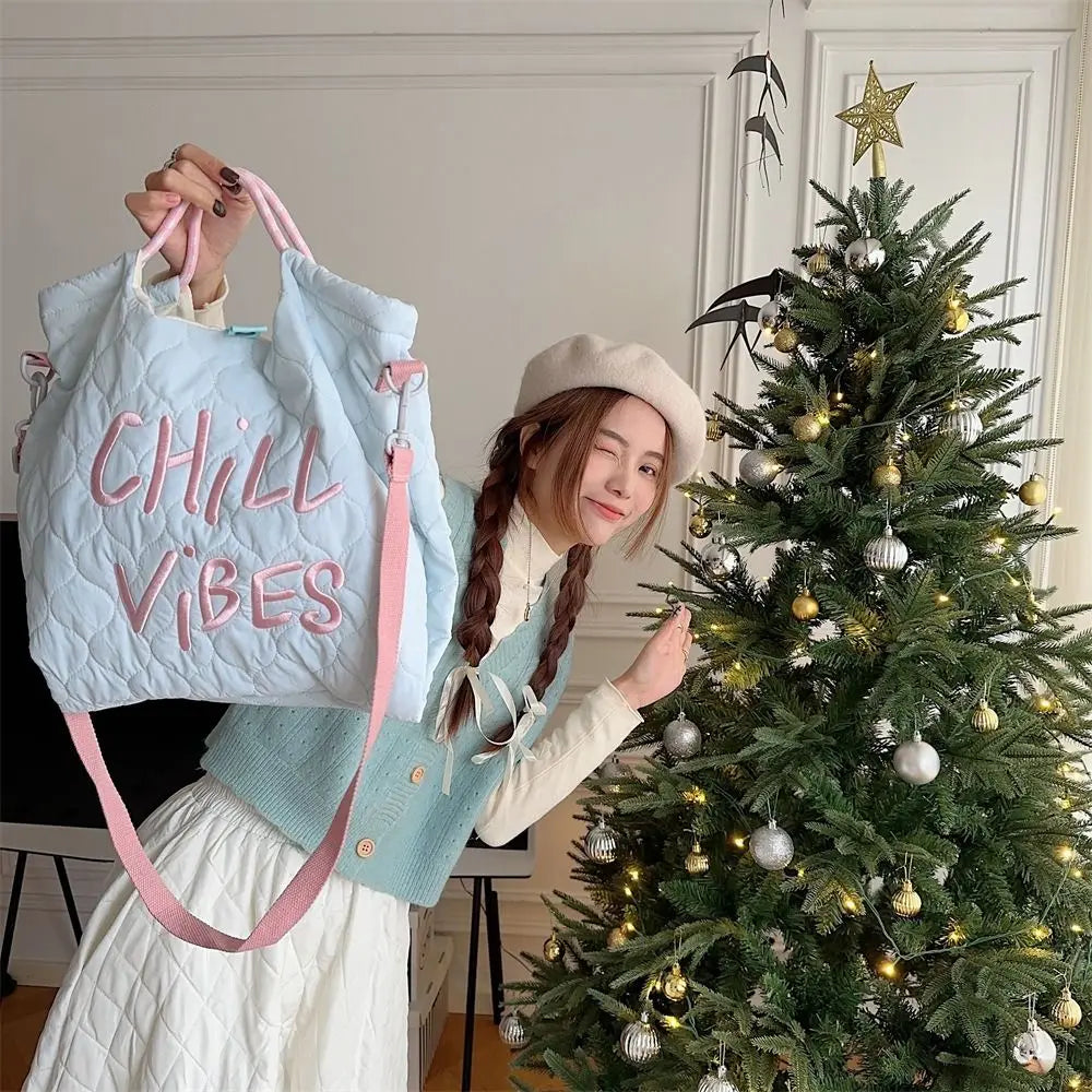 Chill Vibes Puffer Tote Bag