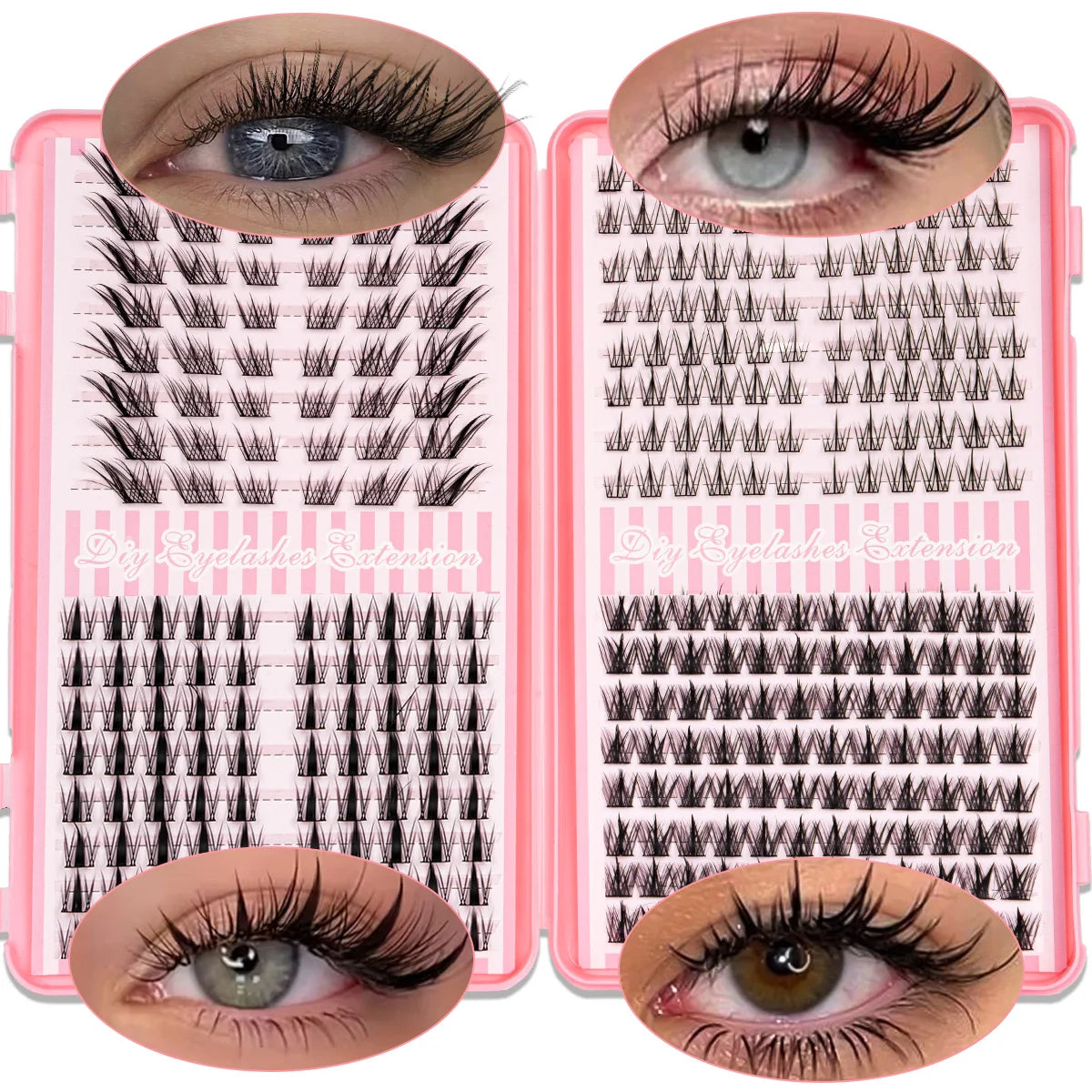DIY Natural Cluster Lashes Manga Lashes Soft Wispy Individual Cluster Eyelashes Extension Makeup