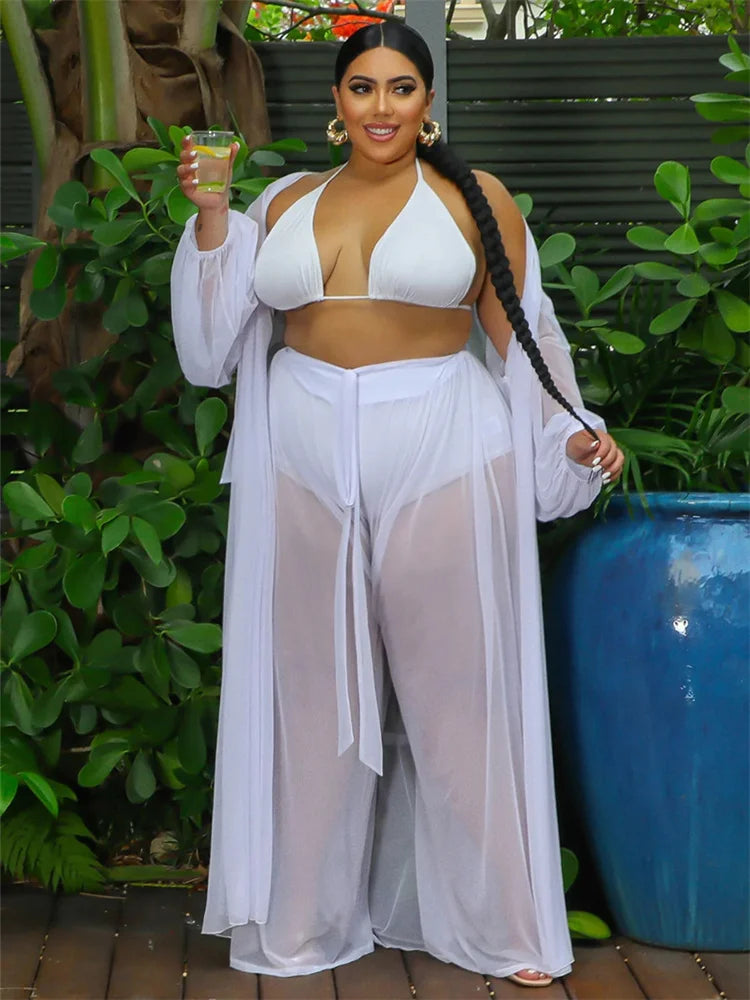 Wmstar Plus Bra Top and Pants Wide Leg Set