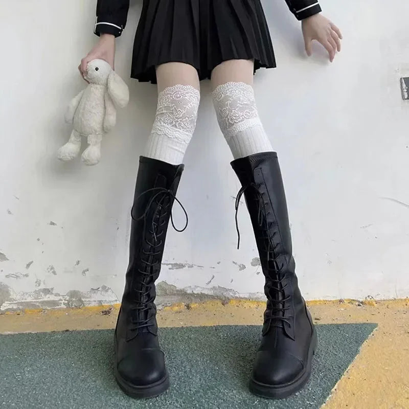 Lace Thigh High Socks