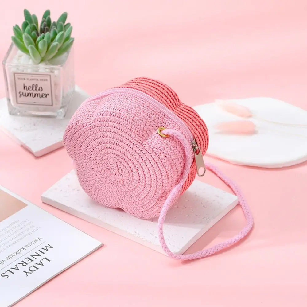 Flower Woven Crossbody Bag