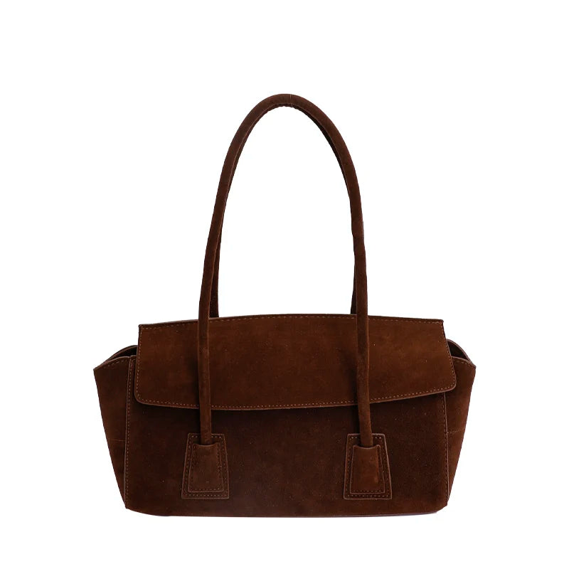 Faux Suede Shoulder Bag