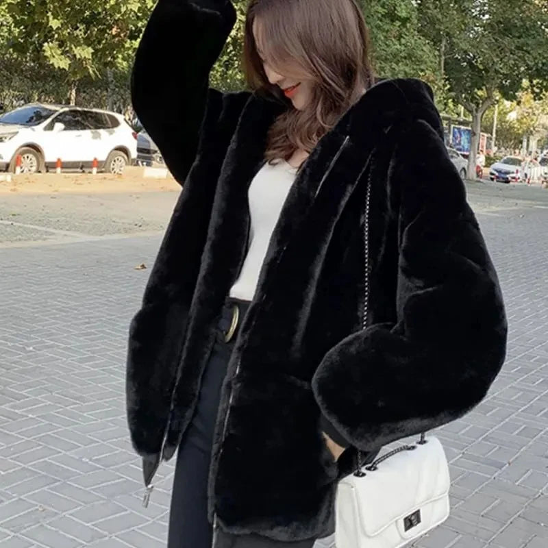 Loose Thick Plush Coat