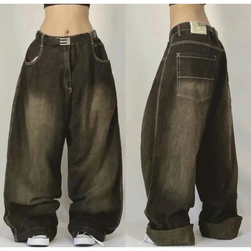 Embroidery Baggy Jeans
