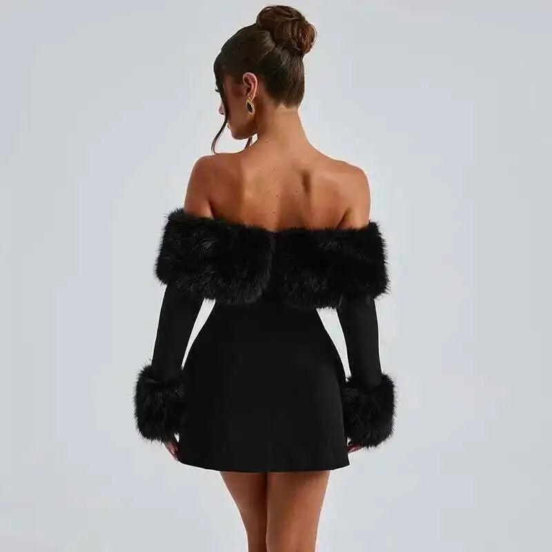 Avrilyaan Off Shoulder Backless A-line Dress