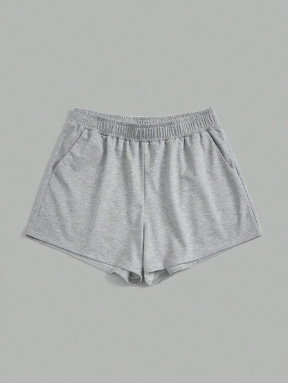 Elastic Waist Biker Shorts