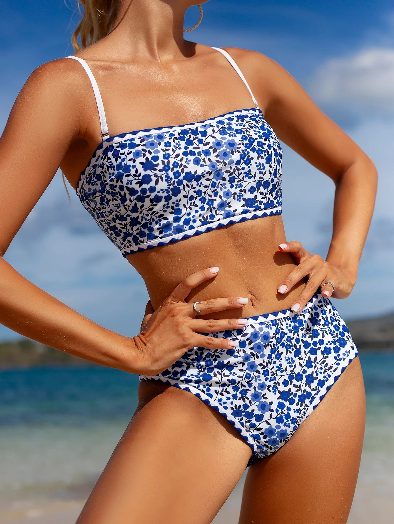 Floral High-Waisted Bikini