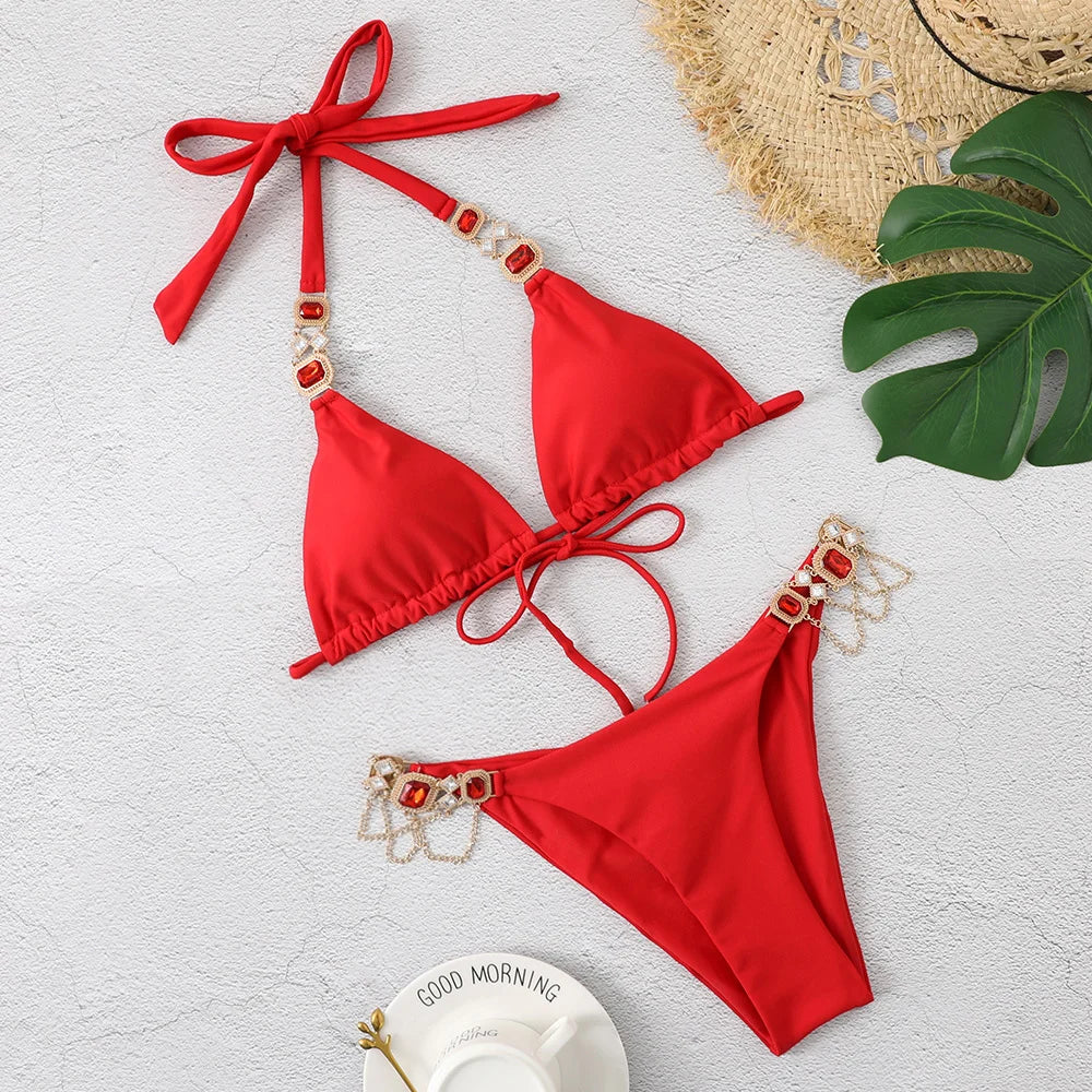 Rhinestones Bikini