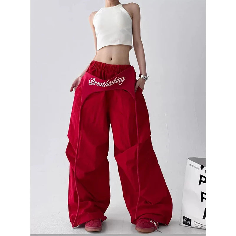 Letter Print Cargo Pants