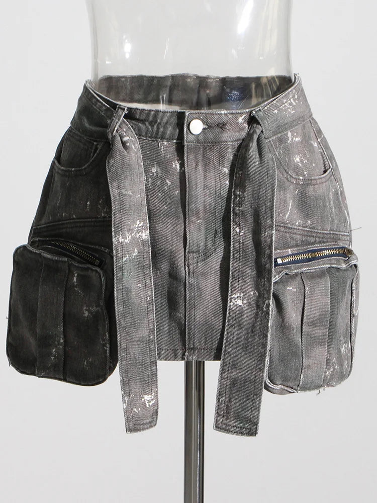 DEAT Camouflage Denim Skirt