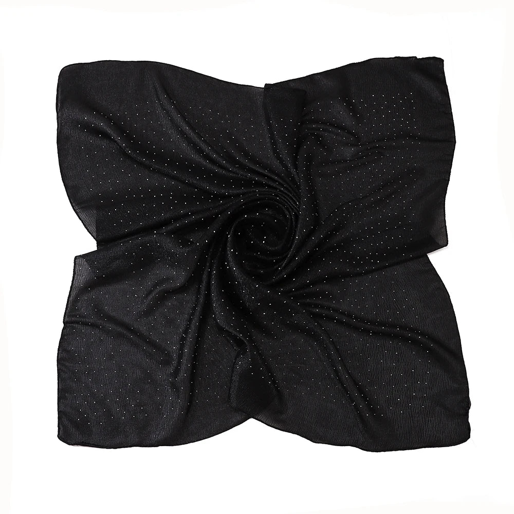 New Muslim Chiffon Square Hijab Premium Rhinestone Scarf Malaysia Shawl Plain Muslim Wraps Soft Turban Headband Shawl Supplier