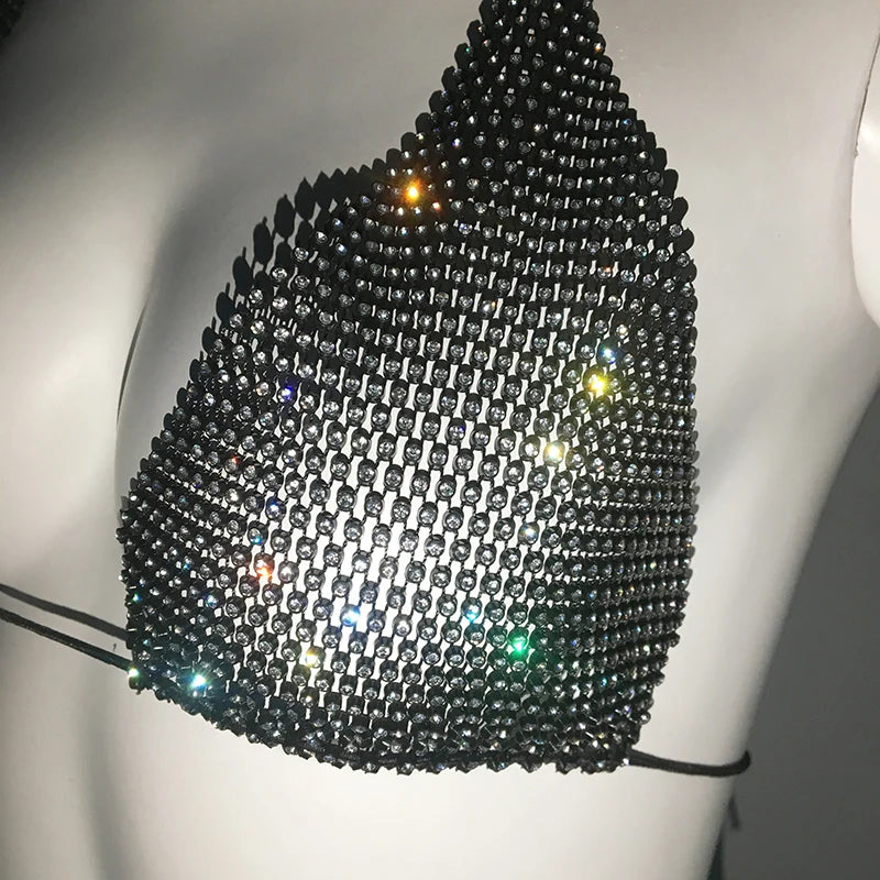 Fishnet Glitter Rhinestone Bikini