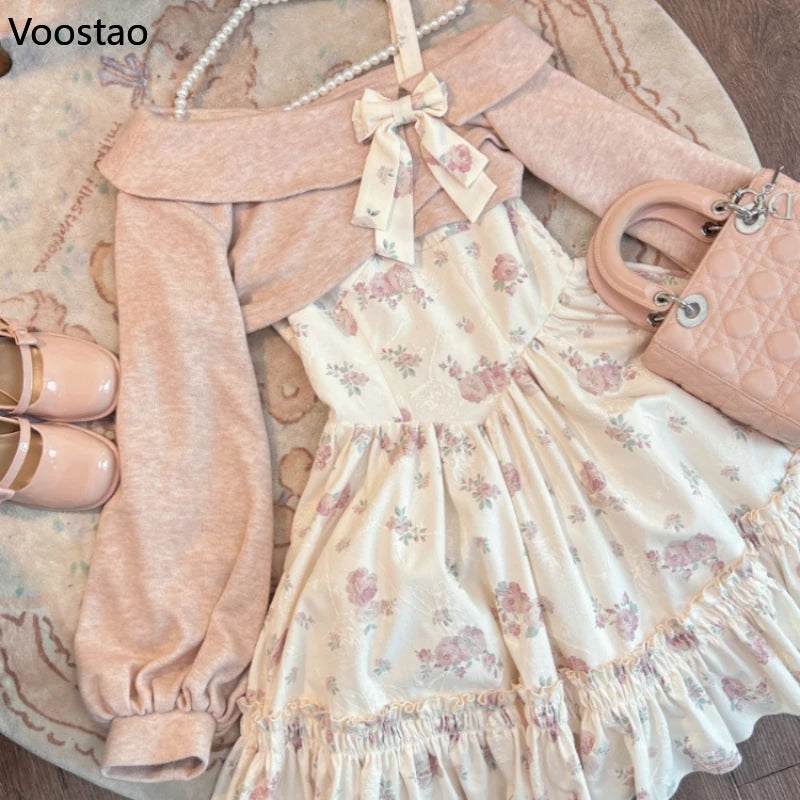 Floral Pinafore Dress & Bolero Set