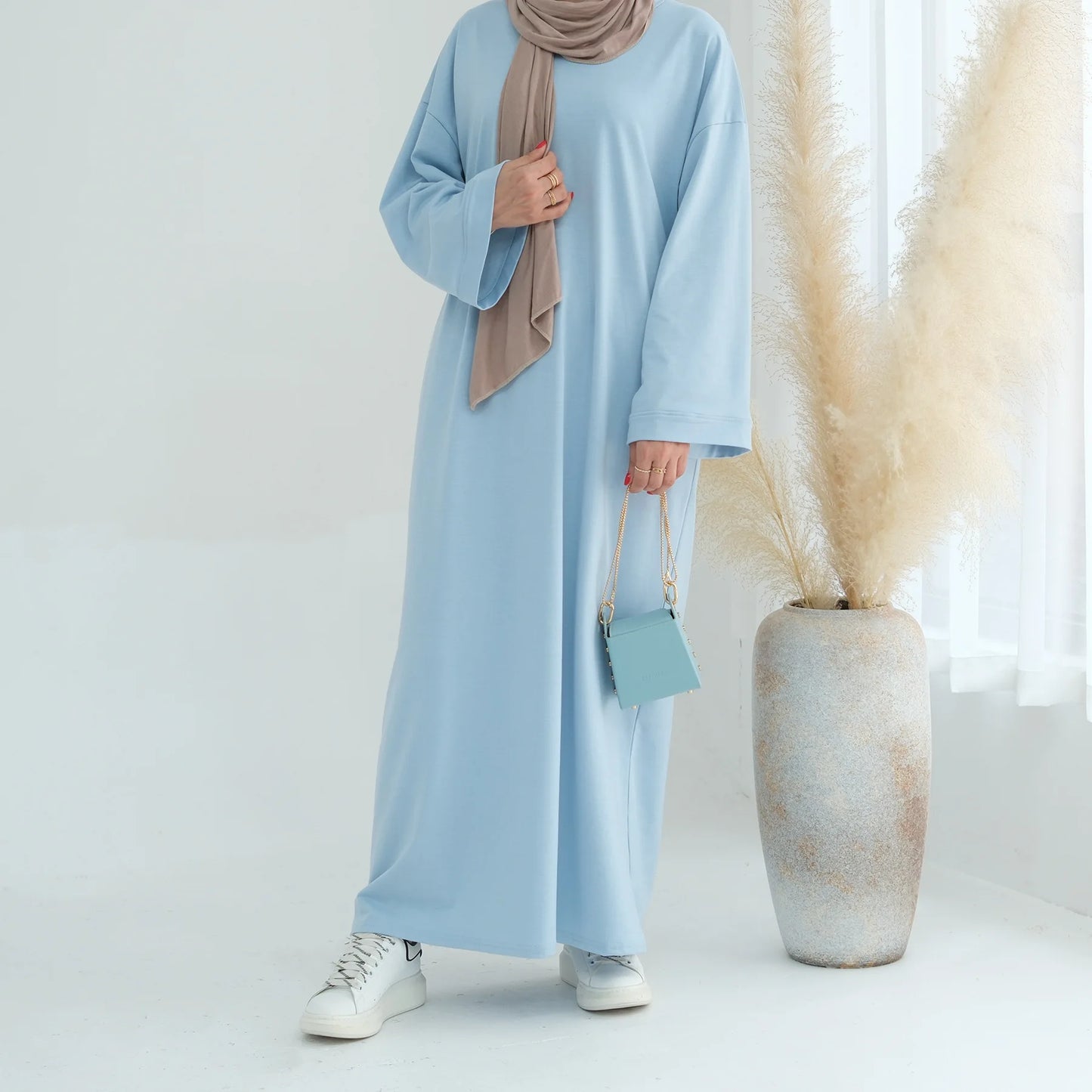 Solid Color Sweater Dress