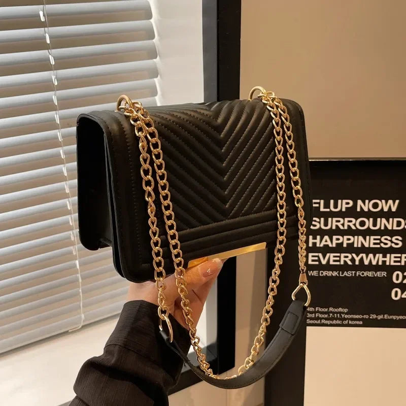 Chevron Chain Shoulder Bag
