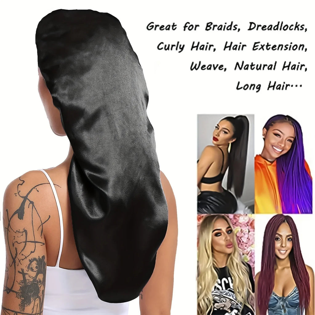 Extra Large Long Satin Sleep Bonnet