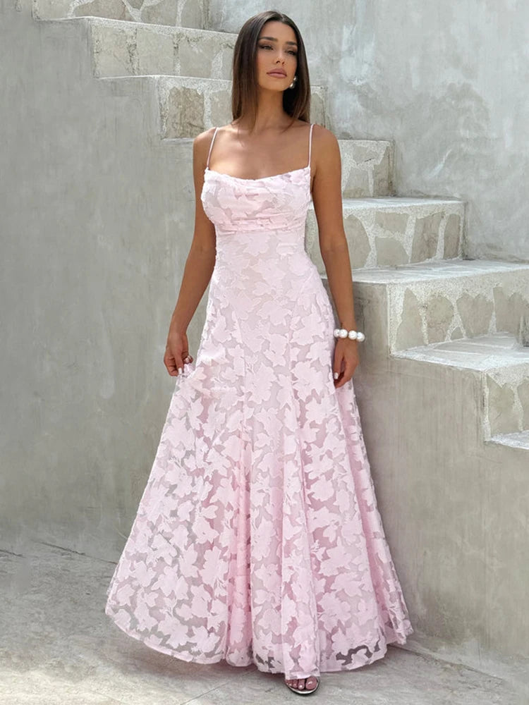 Floral Embroidery Maxi Dress
