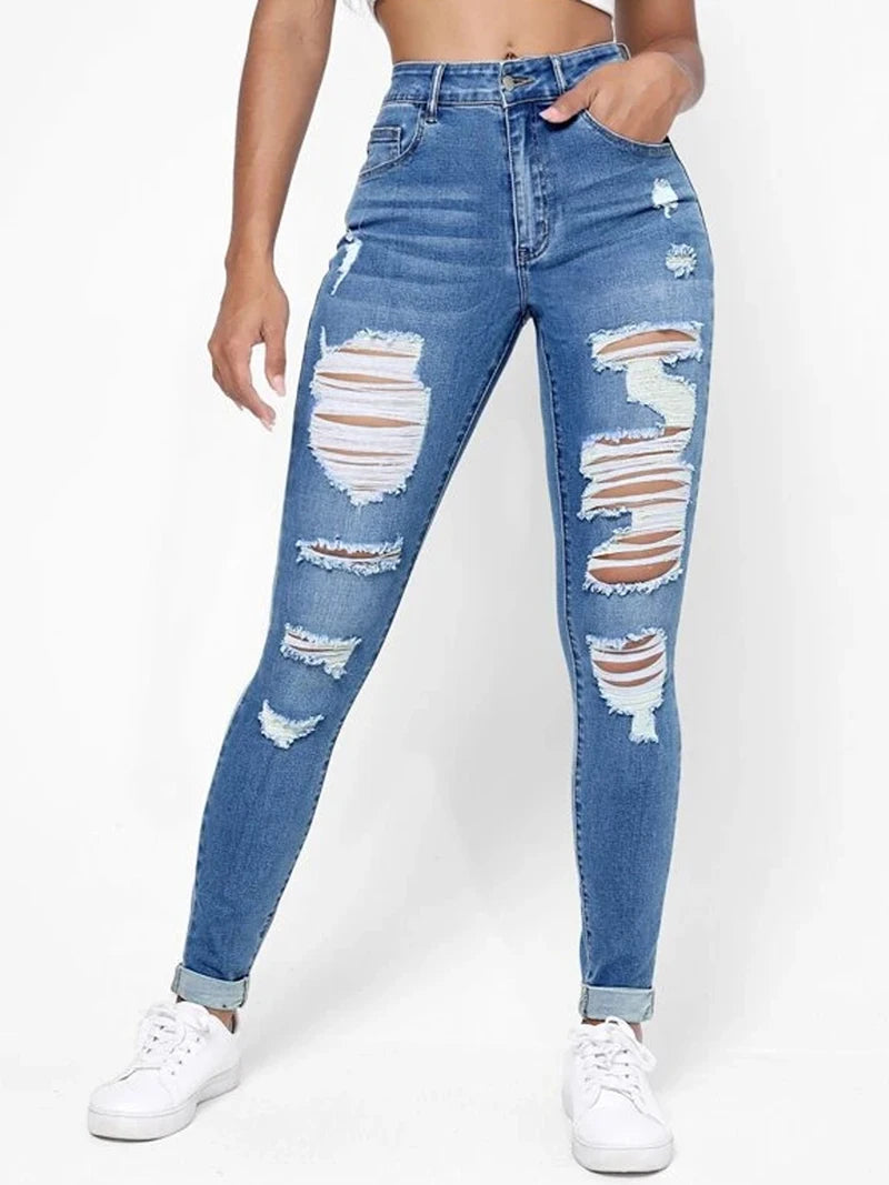 Ripped Holes Casual Skinny Jeans