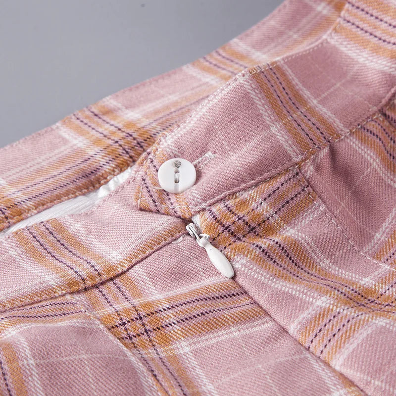 Pleated Plaid Skirt