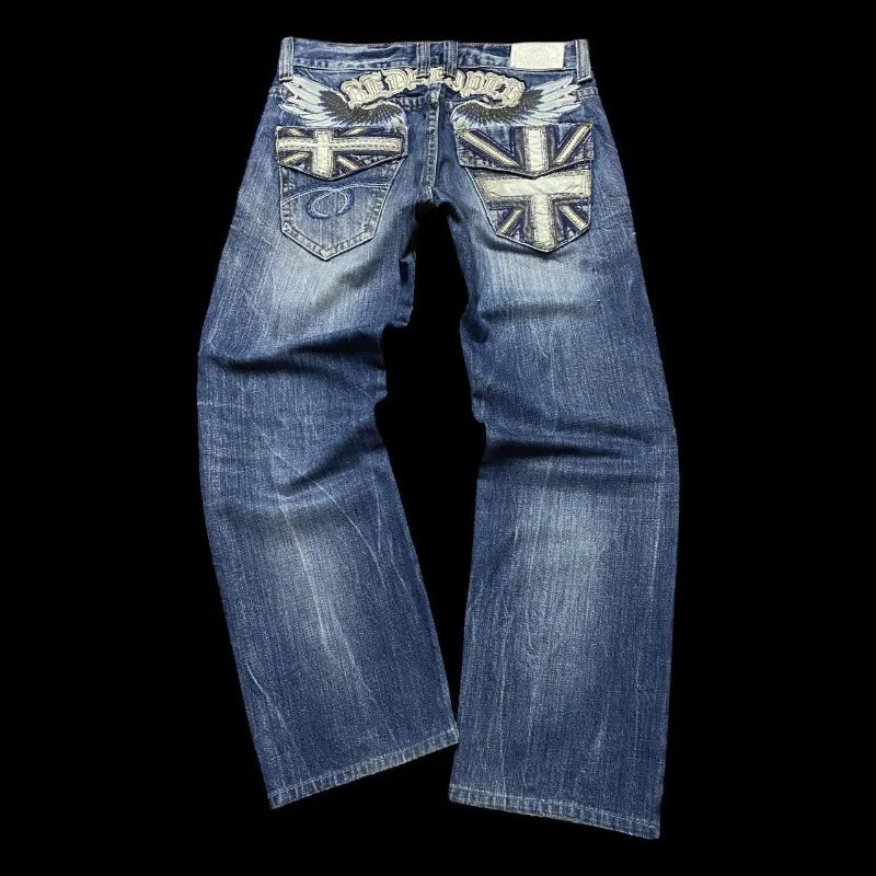 Embroidery Baggy Jeans