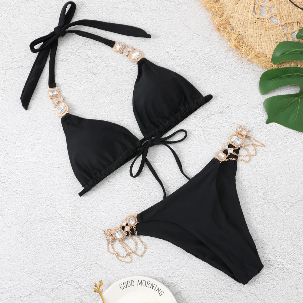 Rhinestones Bikini