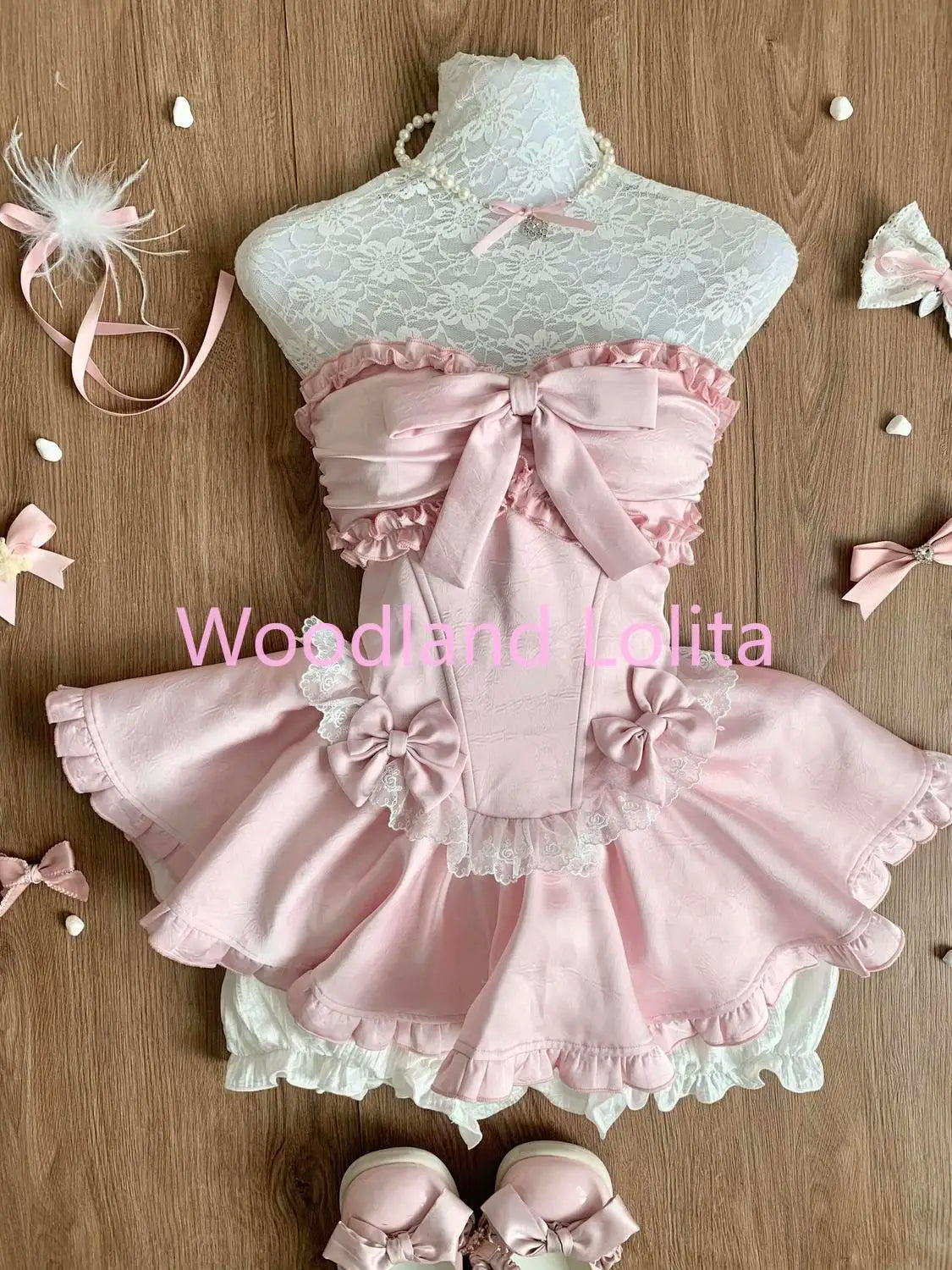 Bow Lace Strapless Dress