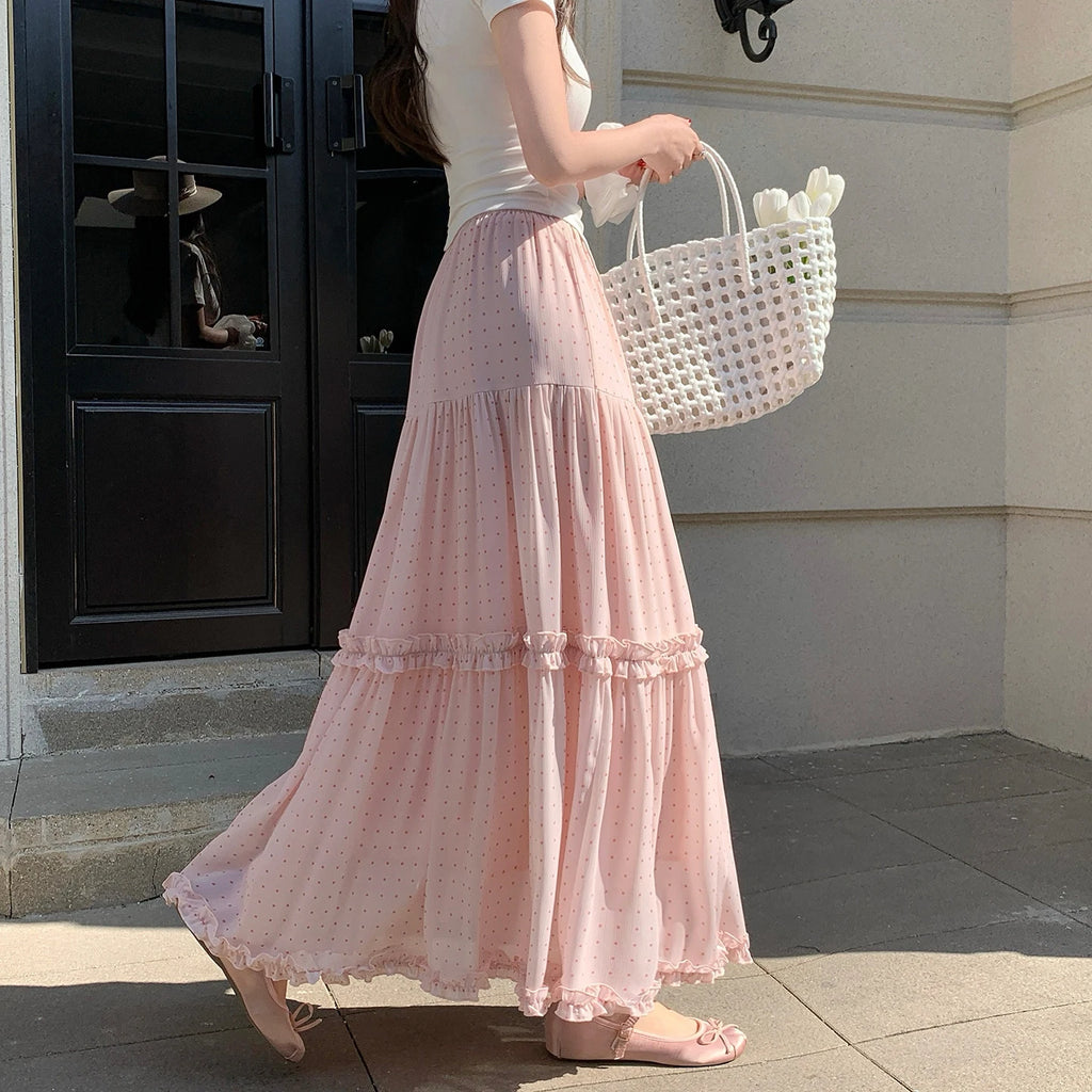 Polka Dot Maxi Skirt