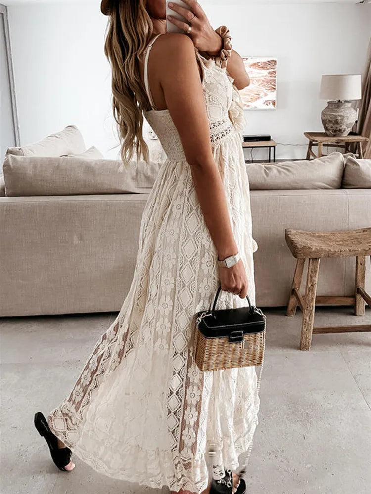 Lace Boho Style Long Dress