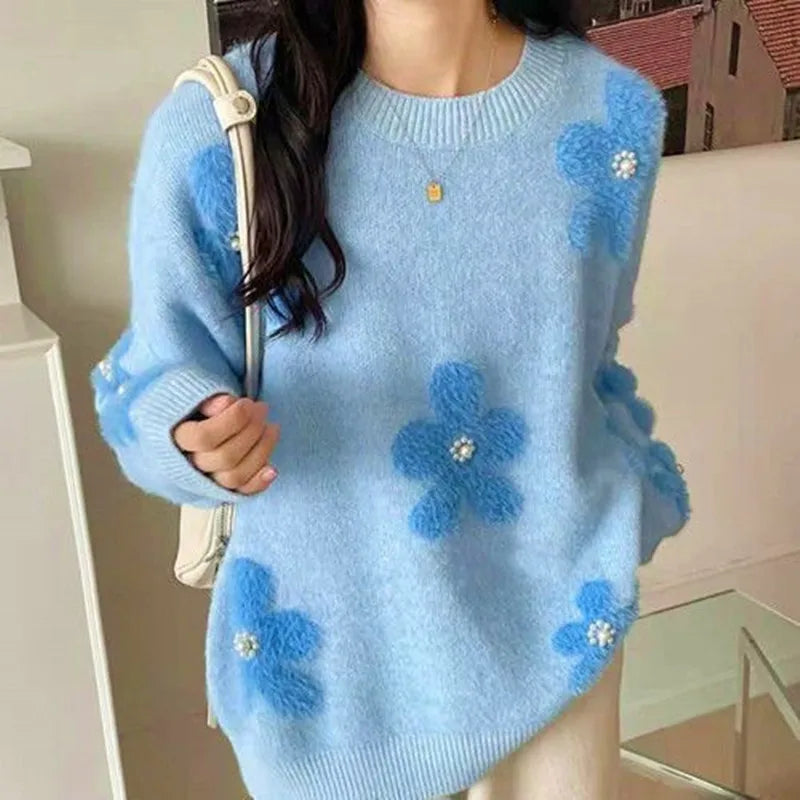 Flower Print Sweater