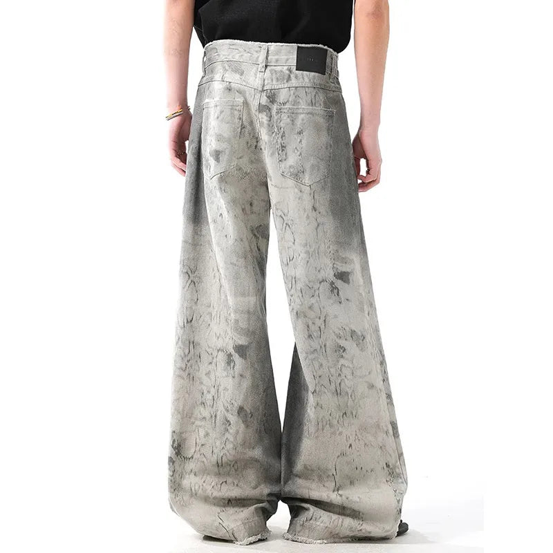 Acid Wash Wide Leg Pants