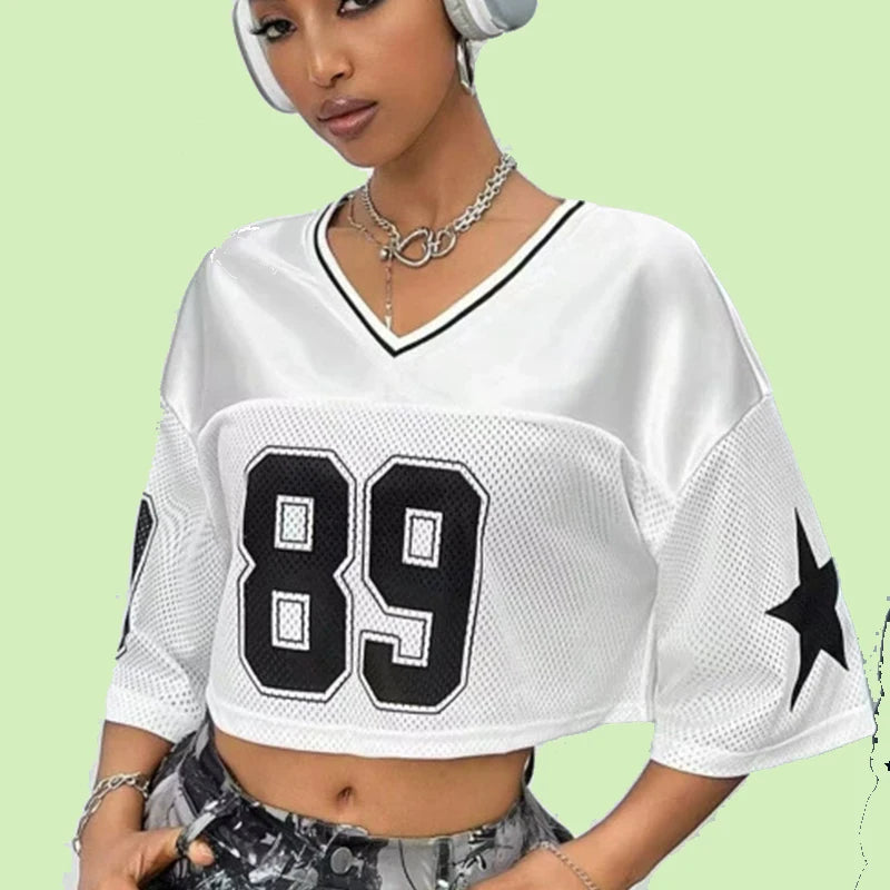 Short Sleeved Digital Pattern Loose T-Shirt