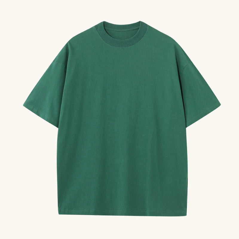 Solid Color Crewneck Short-sleeve Shirt