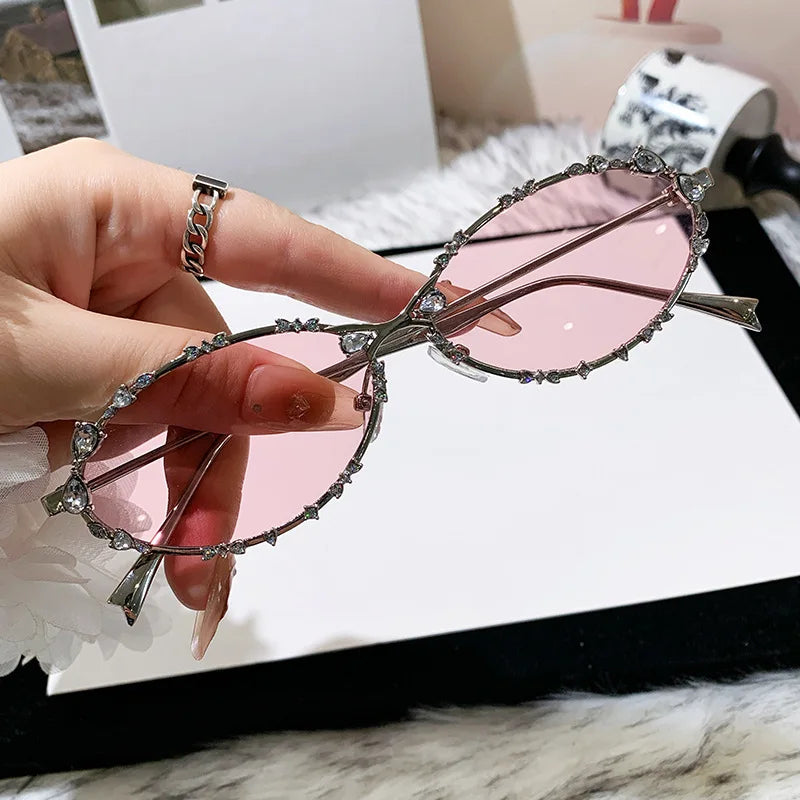 Oval Rhinestone Sunglasses