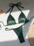 Leopard Halter Mini Thong Bikini