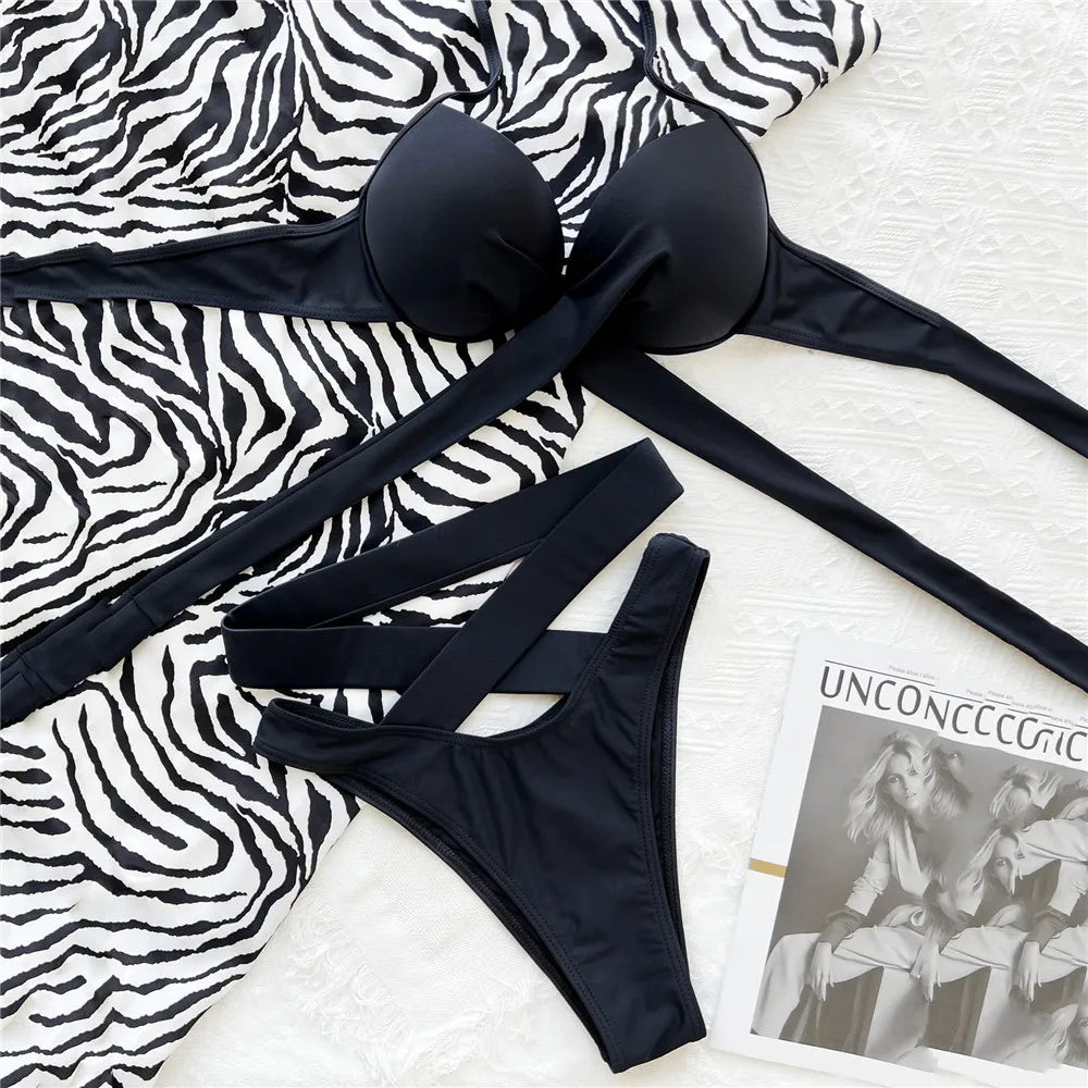 Cross Bandage Swimsuit Bikini