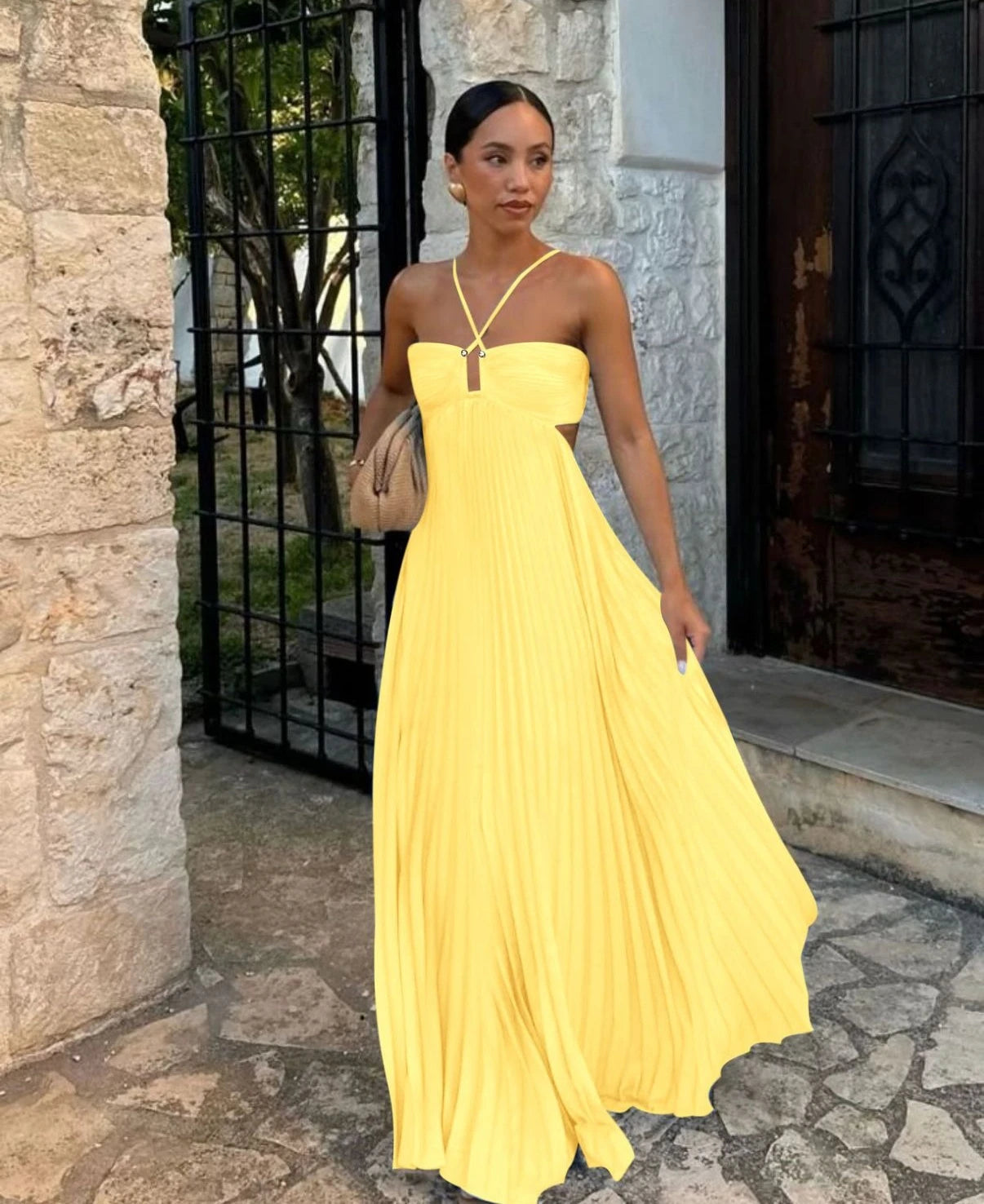 Pleated Long Dress