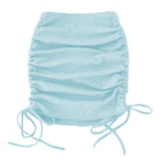 Solid Color Drawstring Ruched Skirt