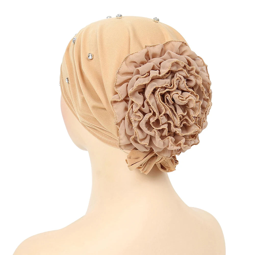 New Muslim Hijab Women Pre-Tied Inner Hijab Caps Soft Cotton Back Flower Muslim women hijab kebaya Islam Underscarf Hijabs femme