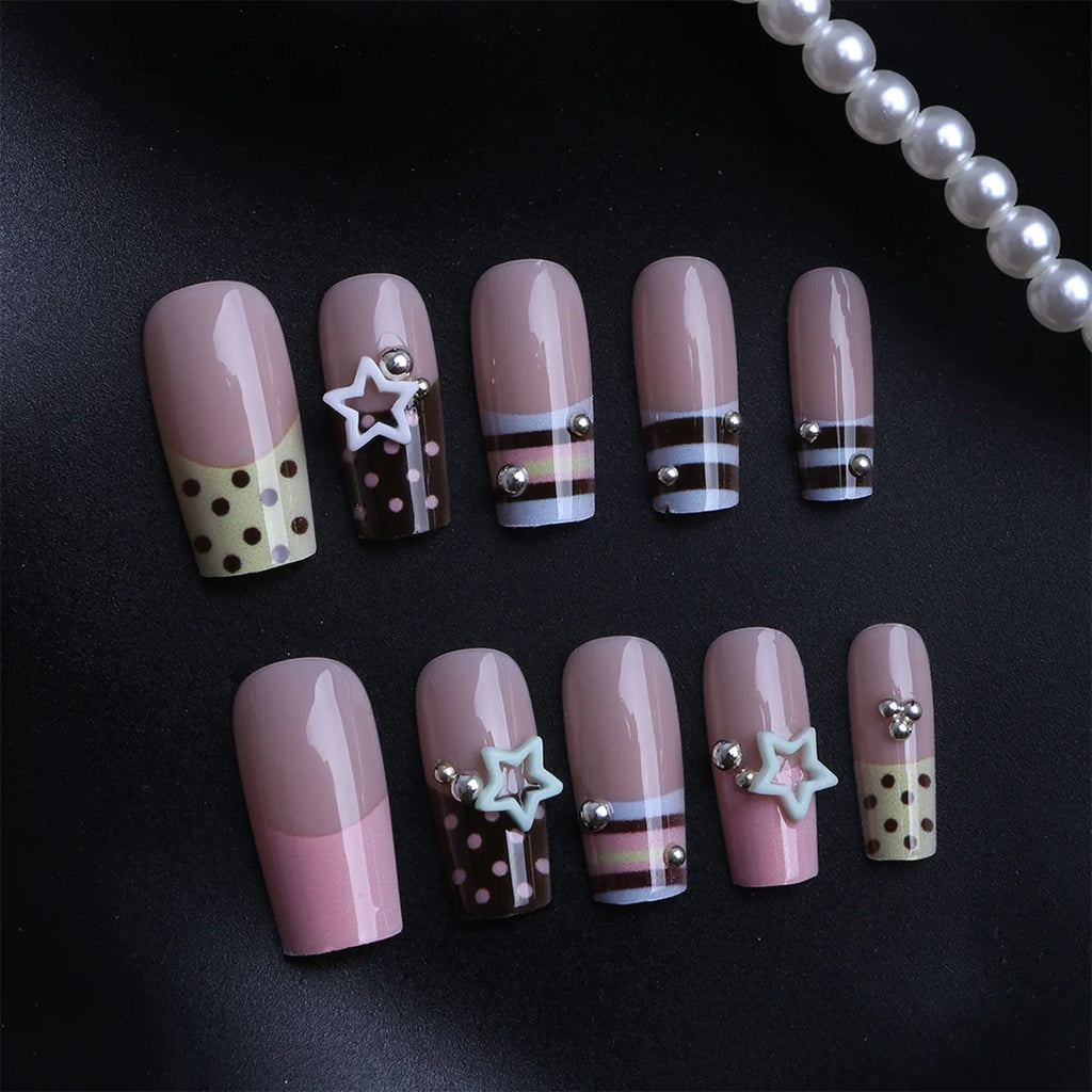 24pcs Sweet Stars Press On Nails