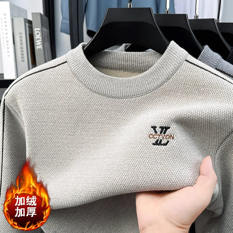 Round Neck Loose Casual Solid Color Knitted Base Sweater