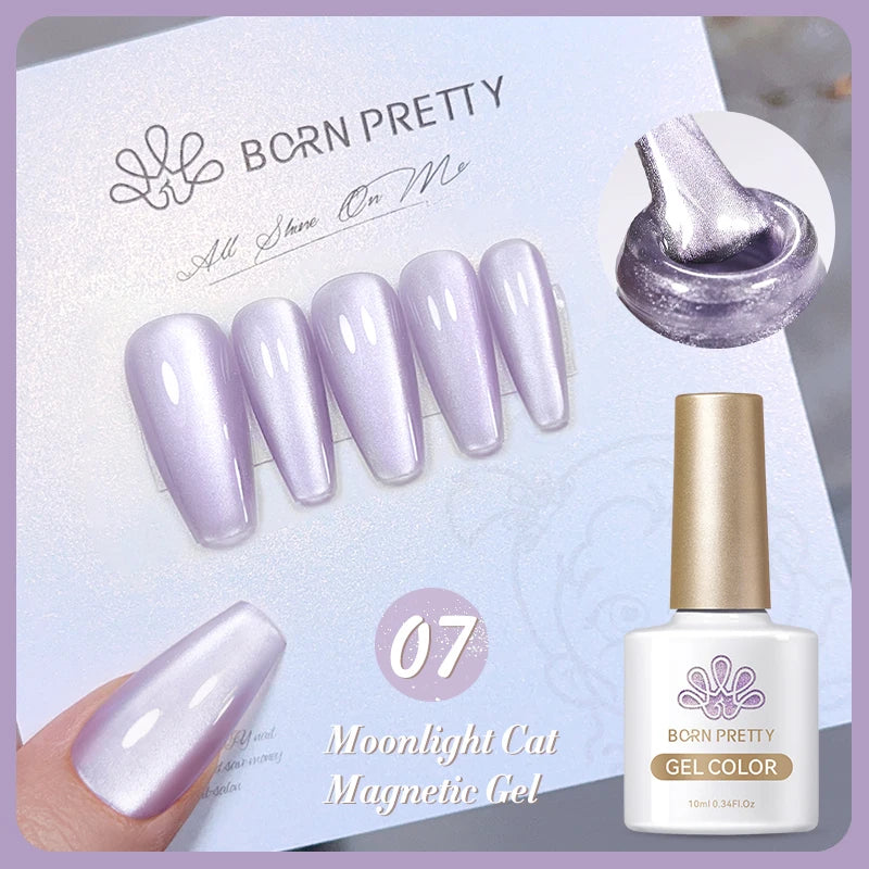 BORN PRETTY 10ml Water Light Cat Magnetic Gel Nail Polish Shining Super Sliver-light Holographics Soak Off UV Gel Varnish