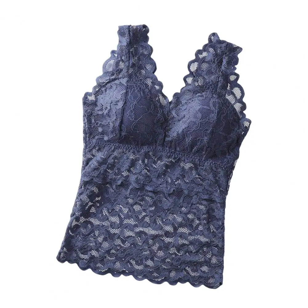 Floral Lace Camisole with Built-in Bra