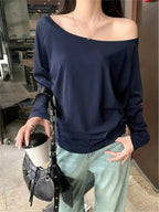 Oversize Off Shoulder Long Sleeve Tee