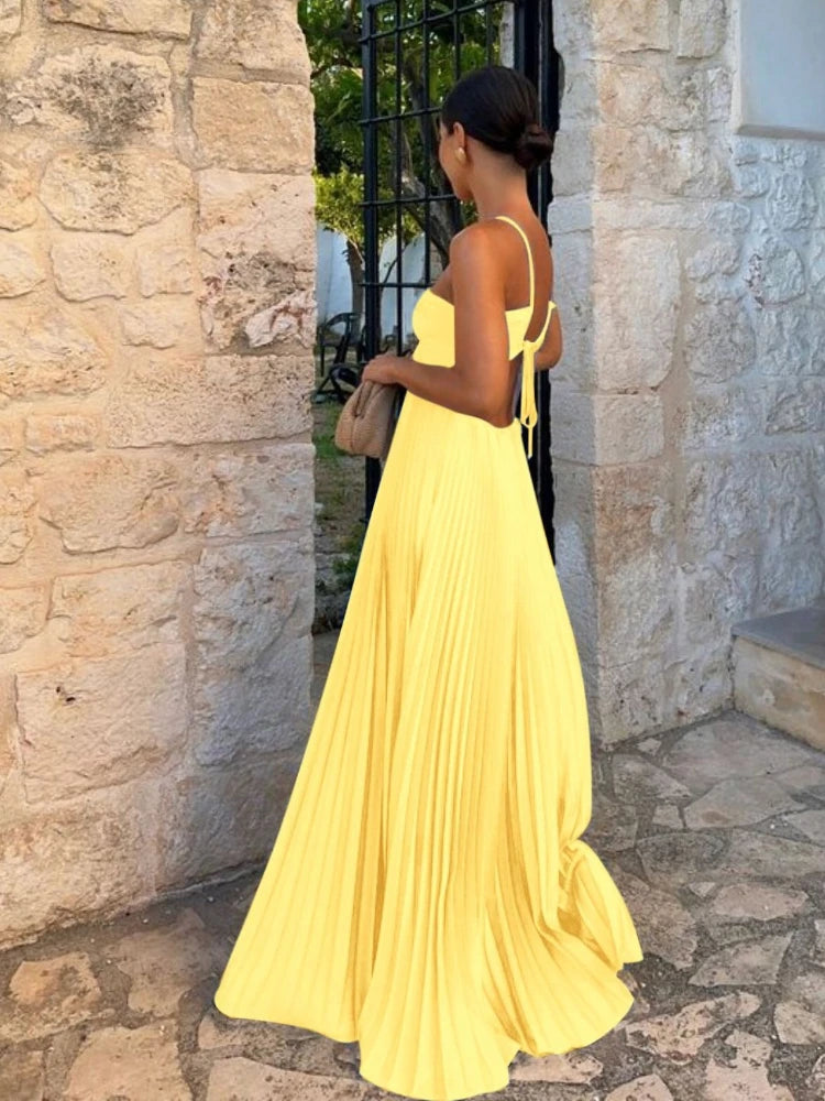 Pleated Long Dress