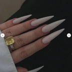 24pcs Extra Long Stiletto French Style Fake Nails