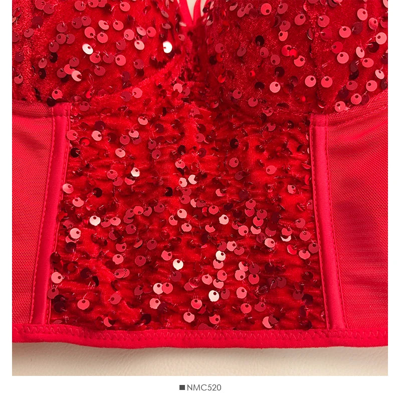 Sequins Tank Top Corset