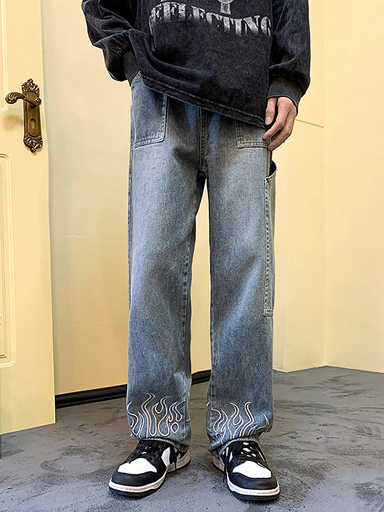 Flame Printed Jeans