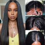 V Part Straight Human Hair Wig