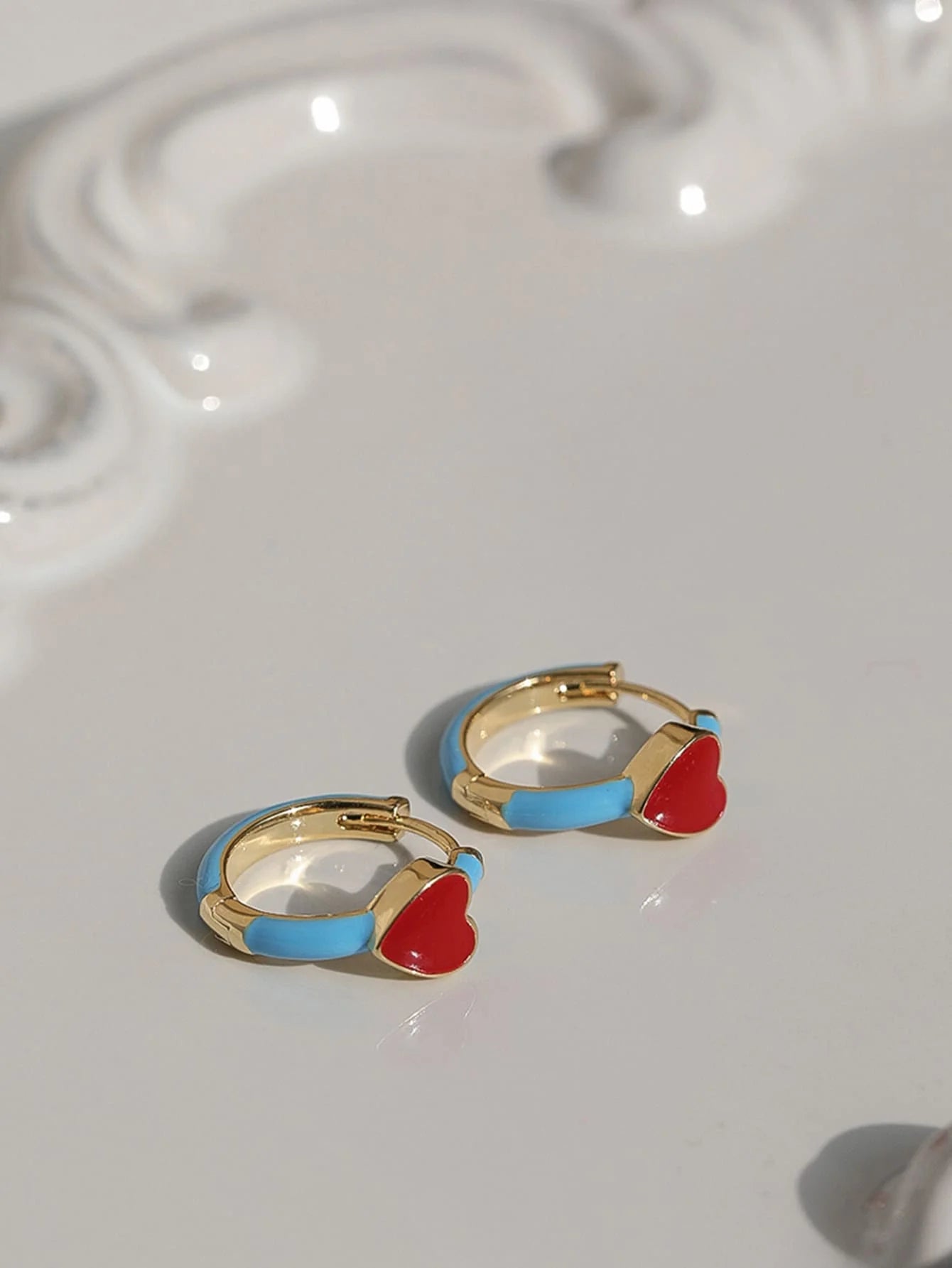 Heart Decor Hoop Earrings