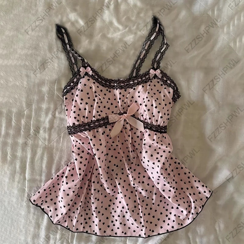 Polka Dot Print Crop Top